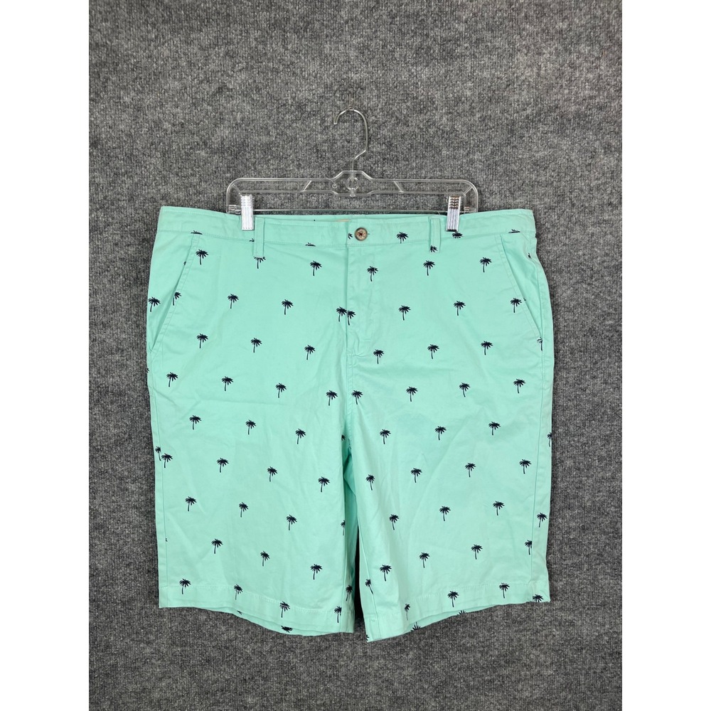 Hudson & Barrow‎ Chino Shorts Mens 38 Mint Green Excellent Palm Tree Print